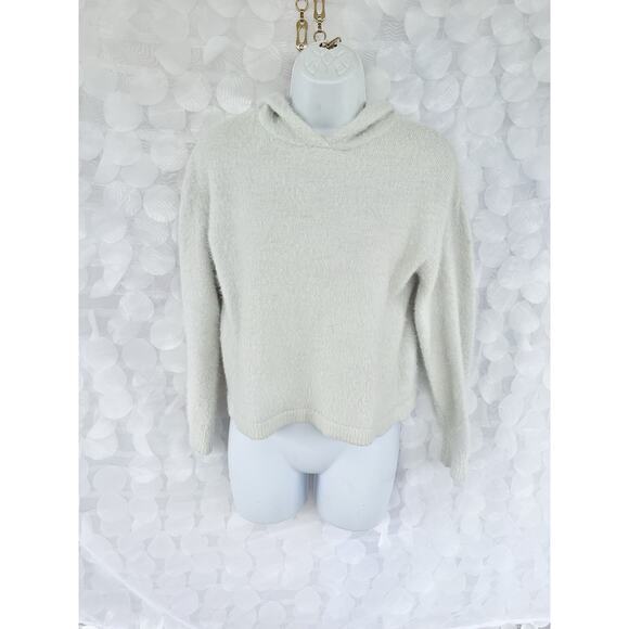 Philosophy Republic Womens Hoodie Sweatshirt Dove Gray Faux Fur PLUSH Pullover - Picture 1 of 8